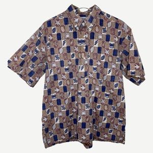 VINTAGE Reyn Spooner Tropical Fish Shells Pullover/Popover Muted